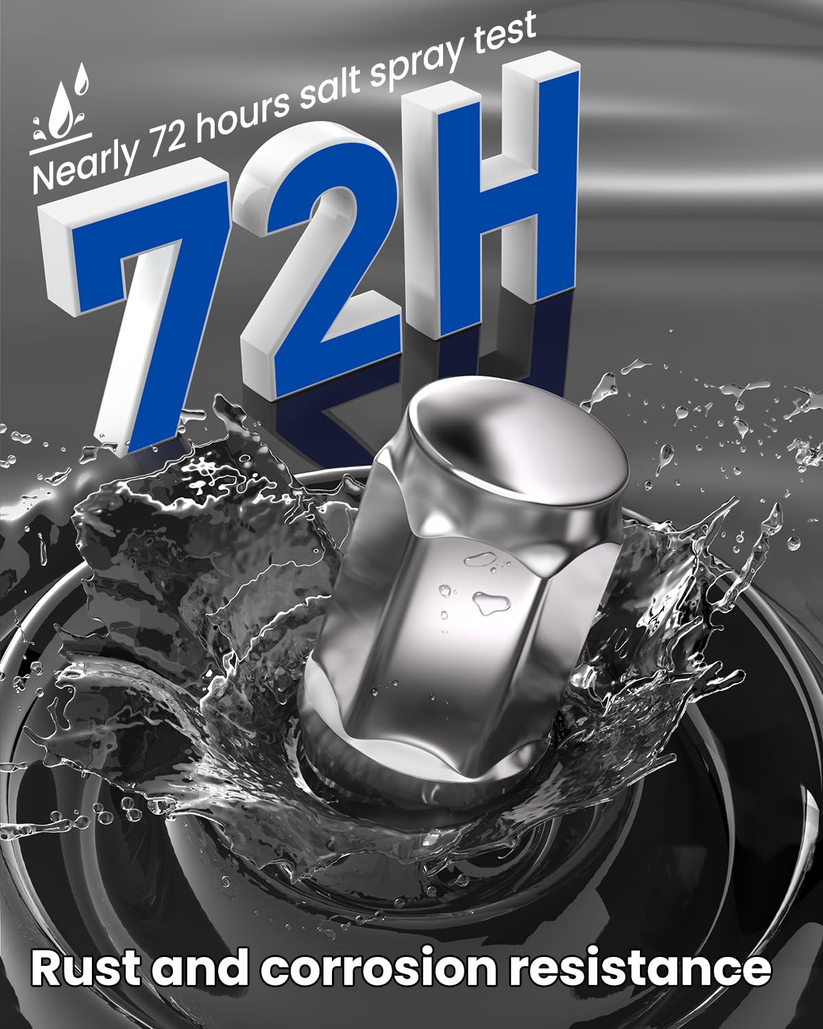 GAsupply 1/2x20 Lug Nuts 20pcs, Chrome 1/2''-20 Closed End Bulge Acorn Lug Nuts, 1.38" Tall 3/4" Hex, 60 Degree Conical/Cone Seat