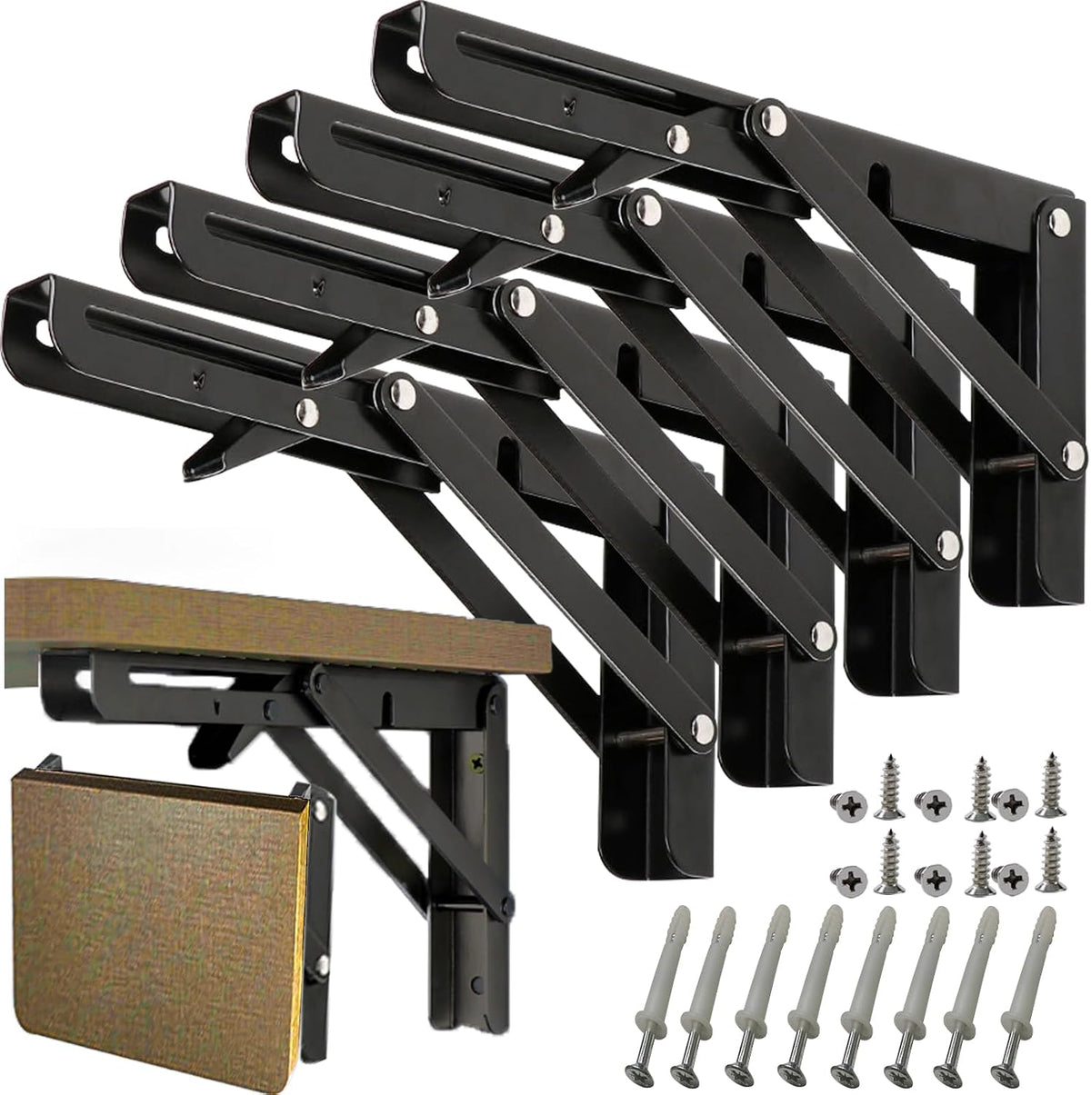 16 inch folding shelf brackets 4 pack, main product view