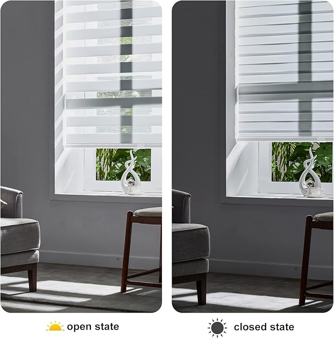 Persilux Cordless Zebra Blinds for Indoor Windows, Free-Stop Zebra Blinds - Image 5
