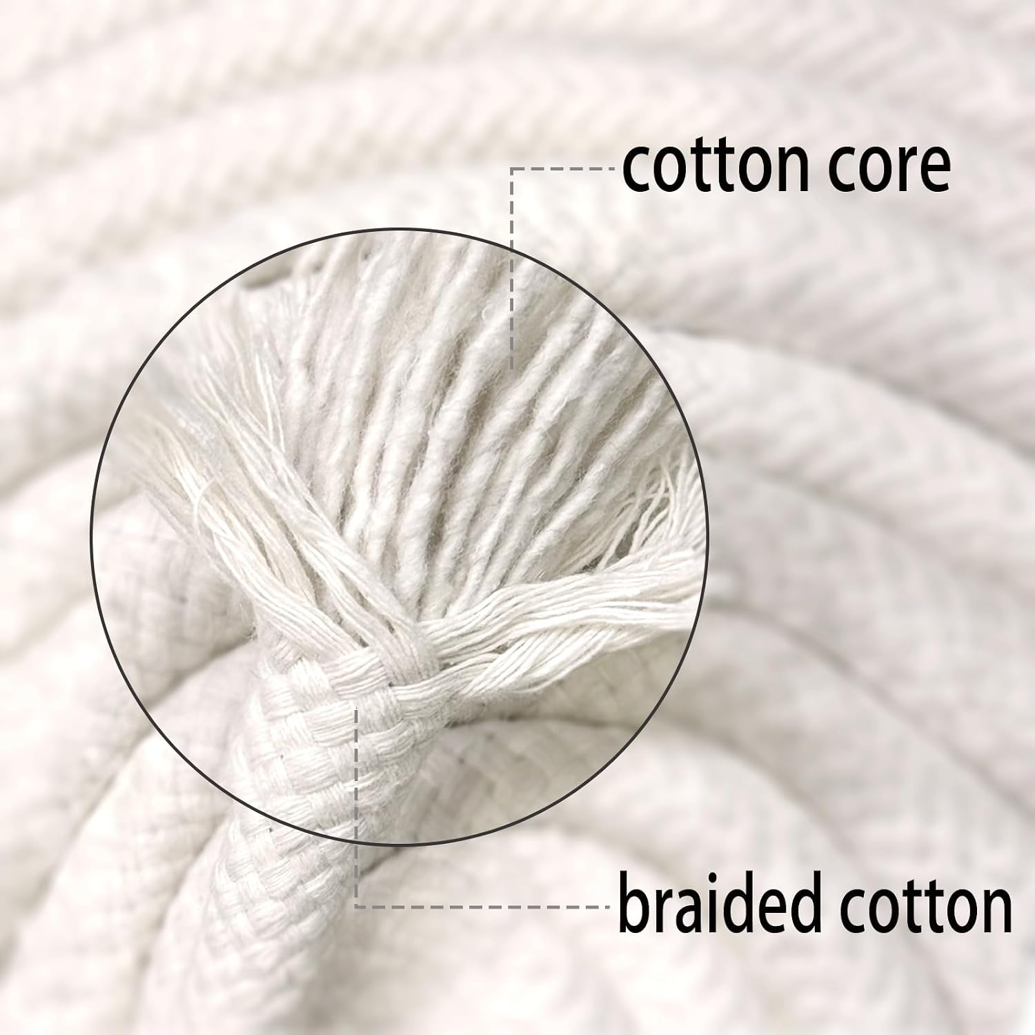 100 Feet 3/8 Inch Braided Cotton Rope - Soft White Cotton Rope for Clothesline, Swing, DIY, Baskets