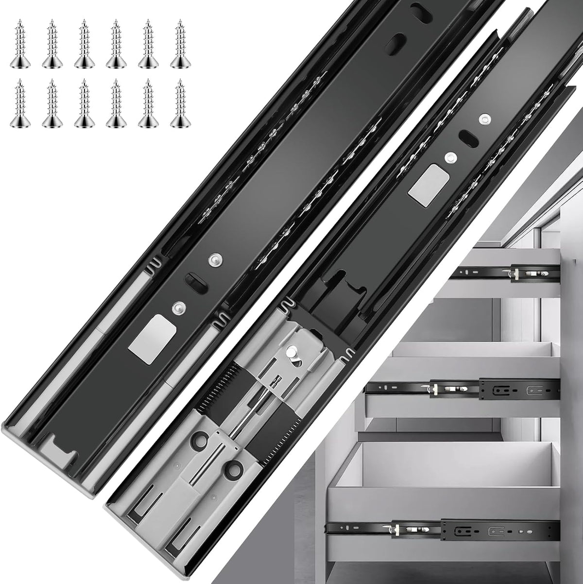 10 inch drawer slides 6 pairs (12pcs) soft, main product view