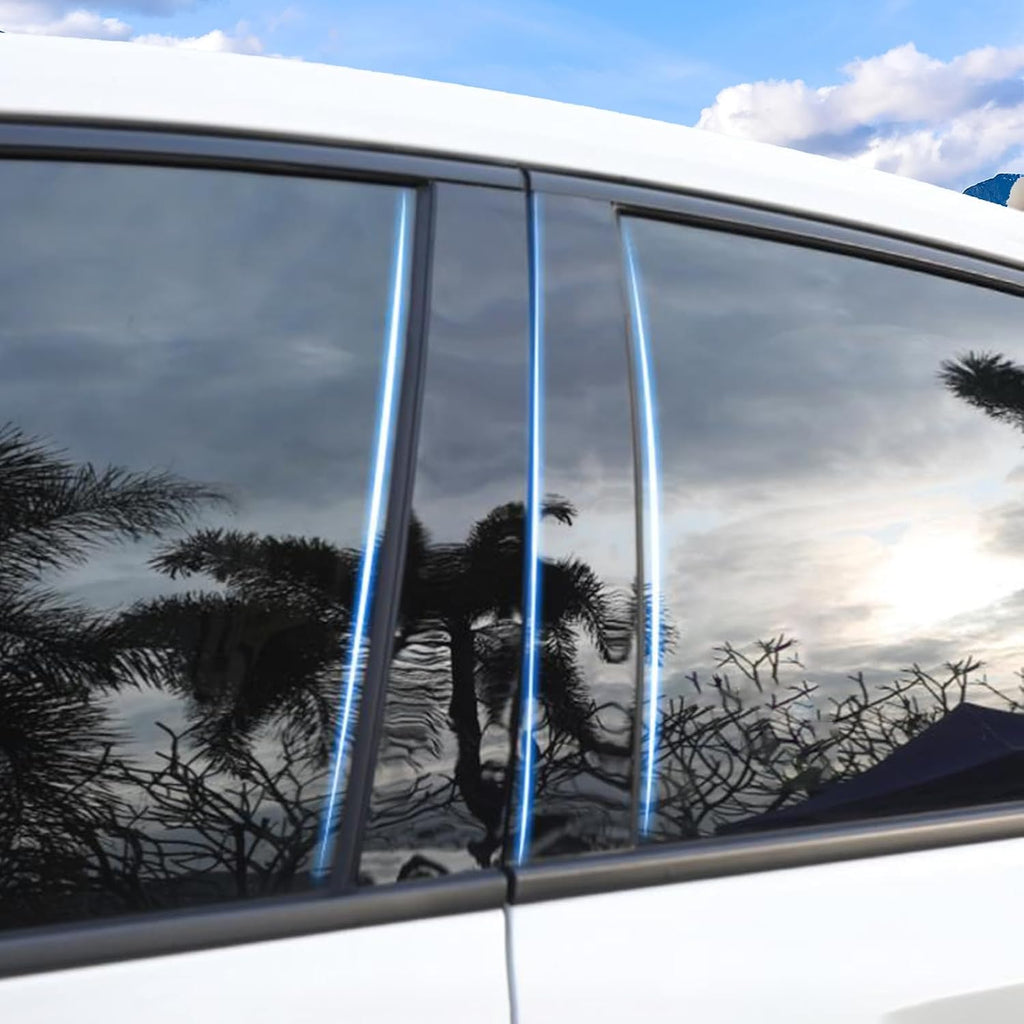 Door and Window Pillar Accessories Fit for Subaru Forester 2013-2018 Car Printed Chrome Door and Window Pillar Trim, PC Material, Scratch Resistant 8 PCS - Bright Black