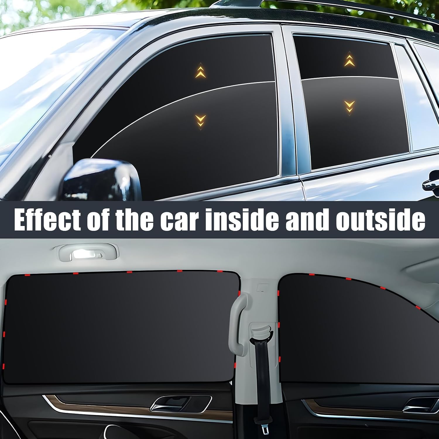 4 Pcs Car Side Window Sun Shade Blocker Cover for GMC Yukon 2022-2025, Automobile Interior Privacy Screen Shield Vehicle Sunvisor Insert Pad,Black