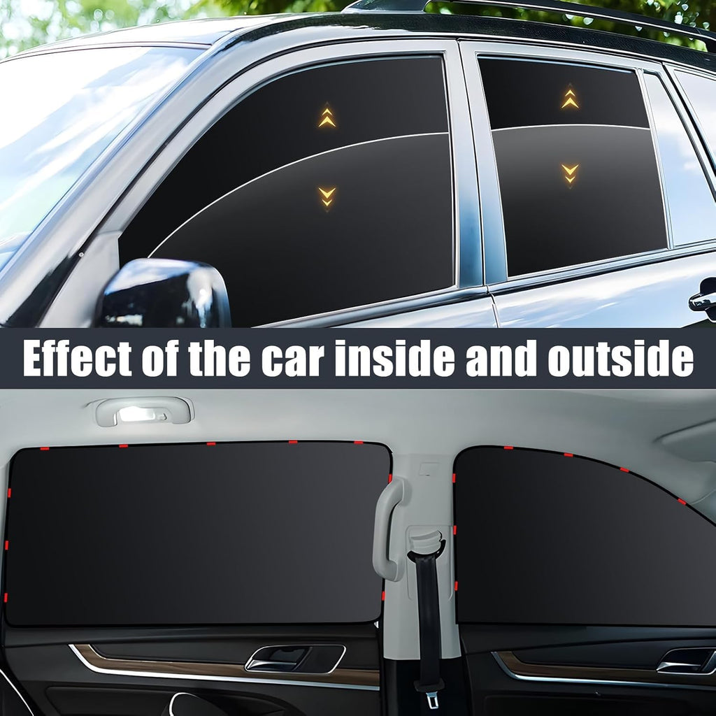 4 Pcs Car Side Window Sun Shade Blocker Cover for 2007-2013 Chevy Silverado, Automobile Interior Privacy Screen Shield Vehicle Sunvisor Insert Pad,Black