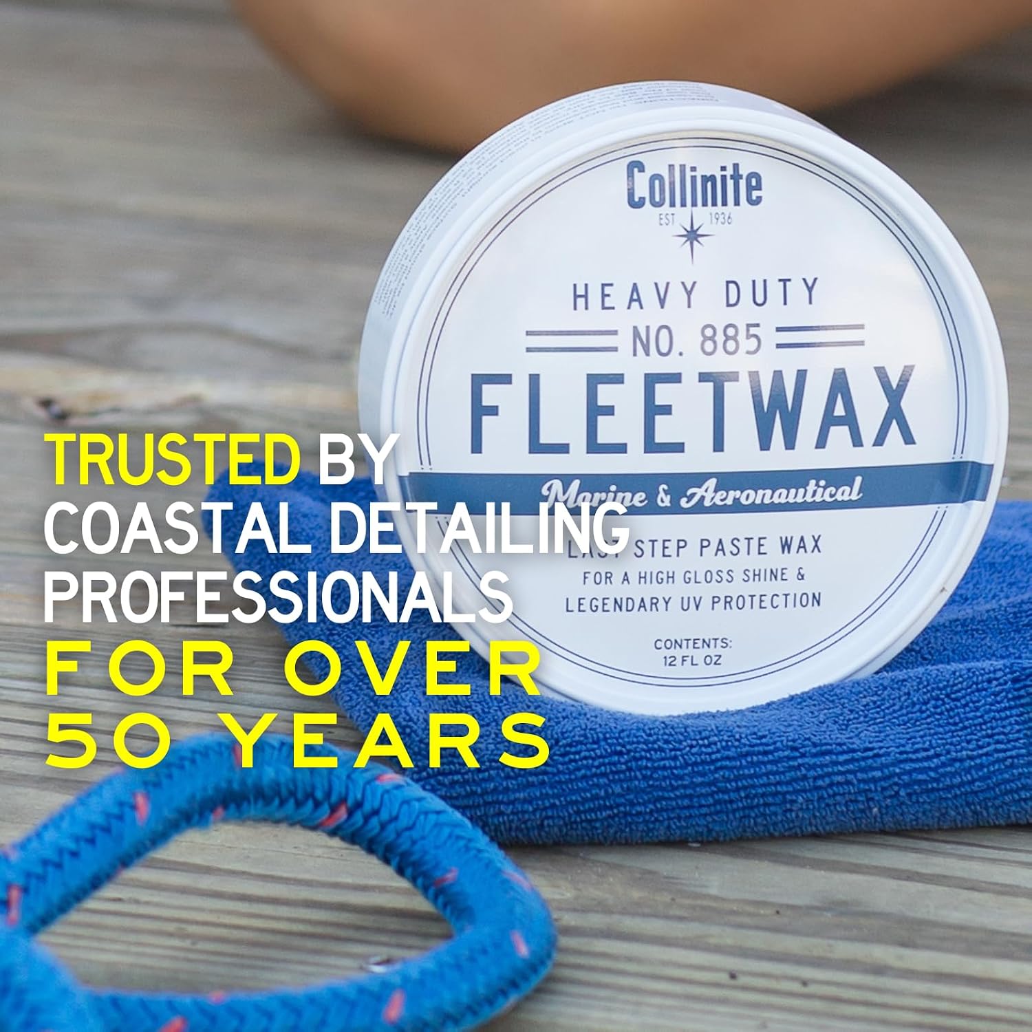 Collinite 885 Fleetwax-Marine & RV Heavy Duty Carnauba+Polymer Wax Sealant-Ultra Durable, Long-Lasting Fiberglass Protection. Provides High Gloss Shine + UV Protection + Prevents Oxidation 885 2 Pack