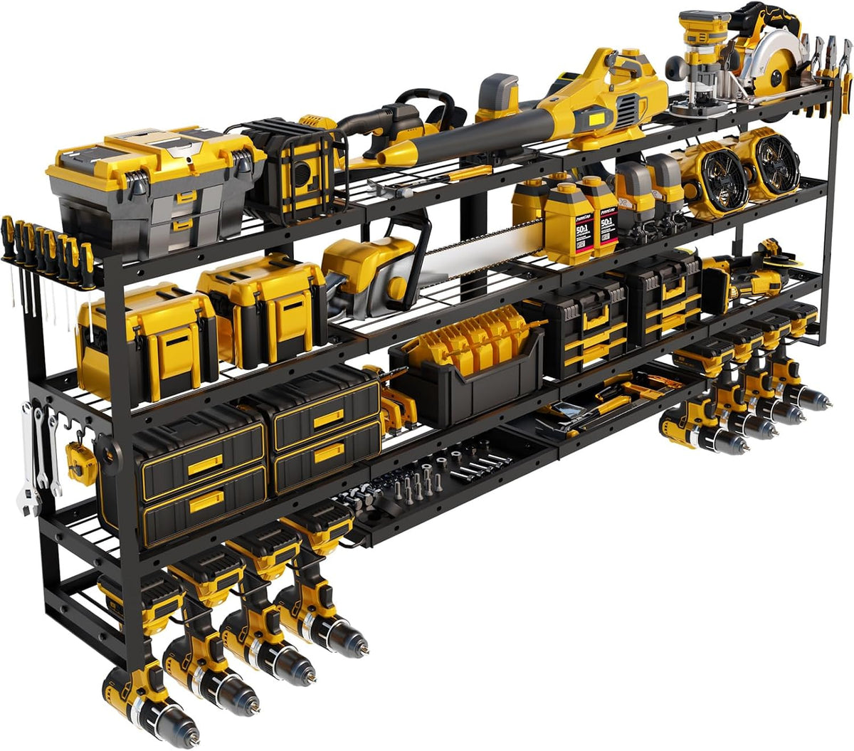 xlarge 64''w power tool organizer wall mount, 4-tier, main product view