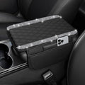 NBTEPEM Bling Car Center Console Cover, Leather Car Arm Rest Cover Cushion with 2 Storage Bags, Universal Auto Armrest Protector Storage Box, Bling Accessories Interior for Most Vehicles (Silver)