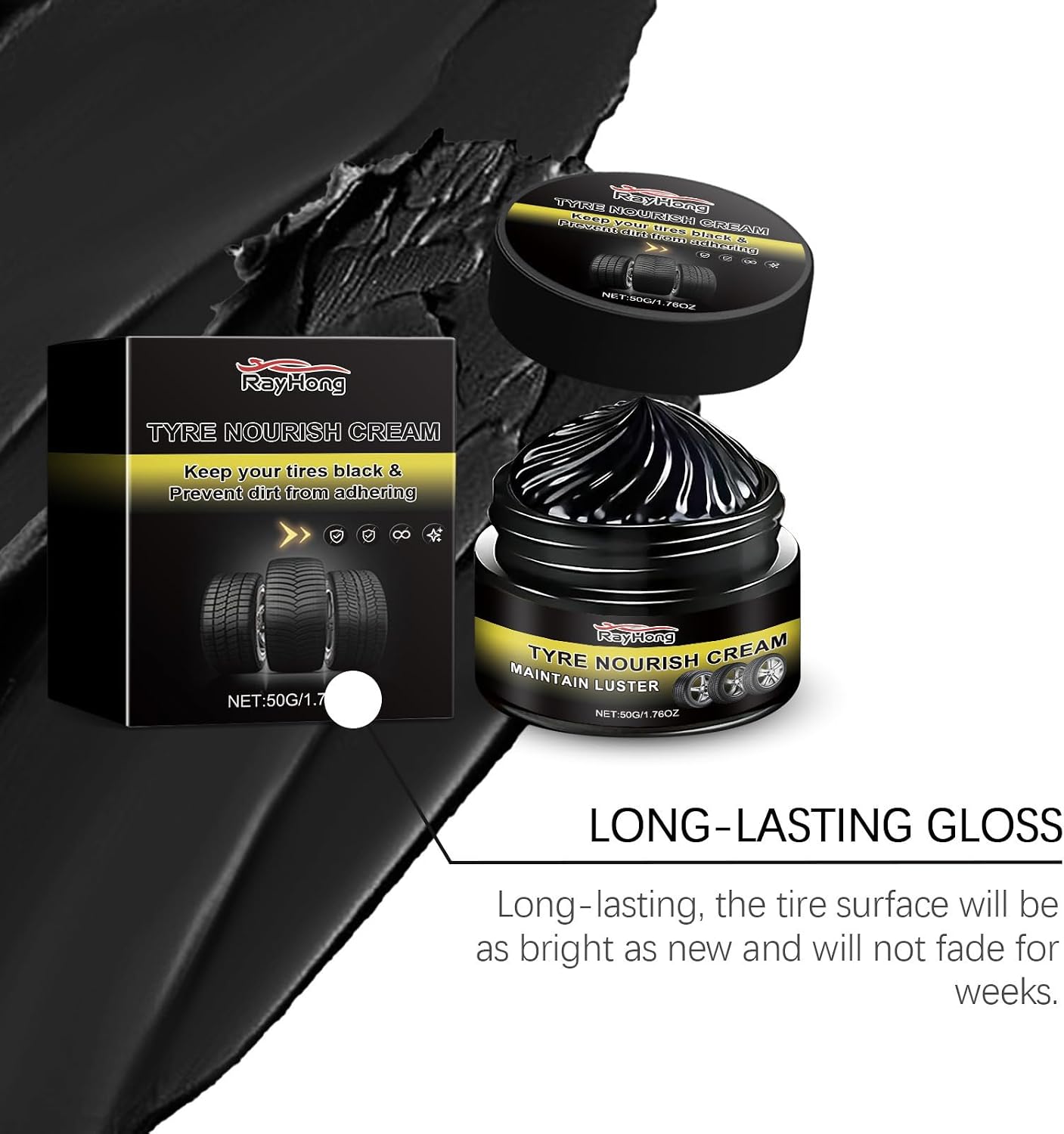 Tyre Nourish Cream - New 2026 Car Tire Ceramic, Powerful Wheel Cleaning Refurbish Wax, UV Protection and Waterproof Coating, Designed to Enhance Vehicle Aesthetics Efficiently (2 PCS)