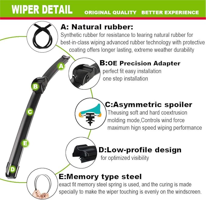 2 Wipers Factory Replacement For VW Touareg Porsche Cayenne 2008-2016 Original - Image 3