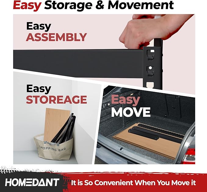 HOMEDANT 5 Tier Laminated Boltless Heavy Duty Garage Storage Adjustable Wide - Image 8