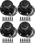 4 Pack Steer Axle Hub Caps, Black, 4.5 in, Replaces 343-4024 1612 1711 | Bolt-on oil cap for wheel-end service; helps protect the hub oil level window from road dust, splash and debris