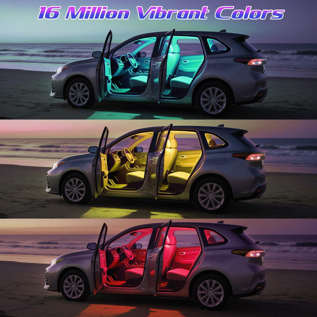 Winzwon Led Lights for Halloween Car Accessories Interior, Christmas White Elephant Gifts for Him Her Men Women Teen Boys Girls, APP Control with USB Port Color Change Lights for Truck Decor