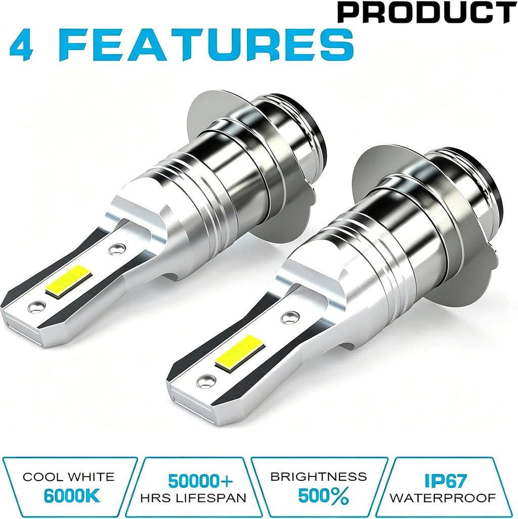 H6M P15D Fog Bulbs Compatible for Honda Fourtrax TRX300FW 1988-2000,P15D H6 H6M Fog Light Bulbs,50W H6M Light Bulbs for Off Road,Plug and Play, 2-Pack