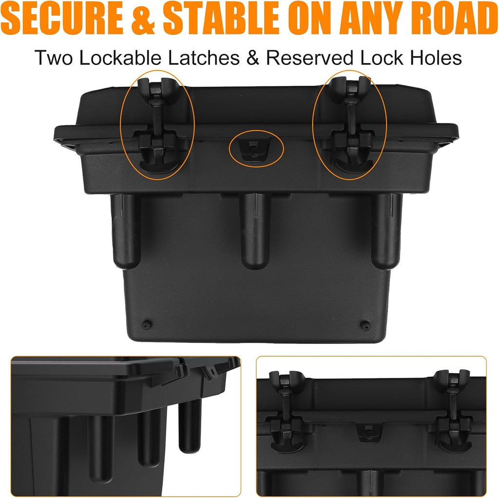 21L UTV Cargo Storage Box for Polaris Ranger 1000 900, Waterproof Removable Rear Bed Storage Bin w/ Top Tool Tray for Ranger XP 1000 900 570 500/ General 1000 /Crew 2016-2025 Accessories