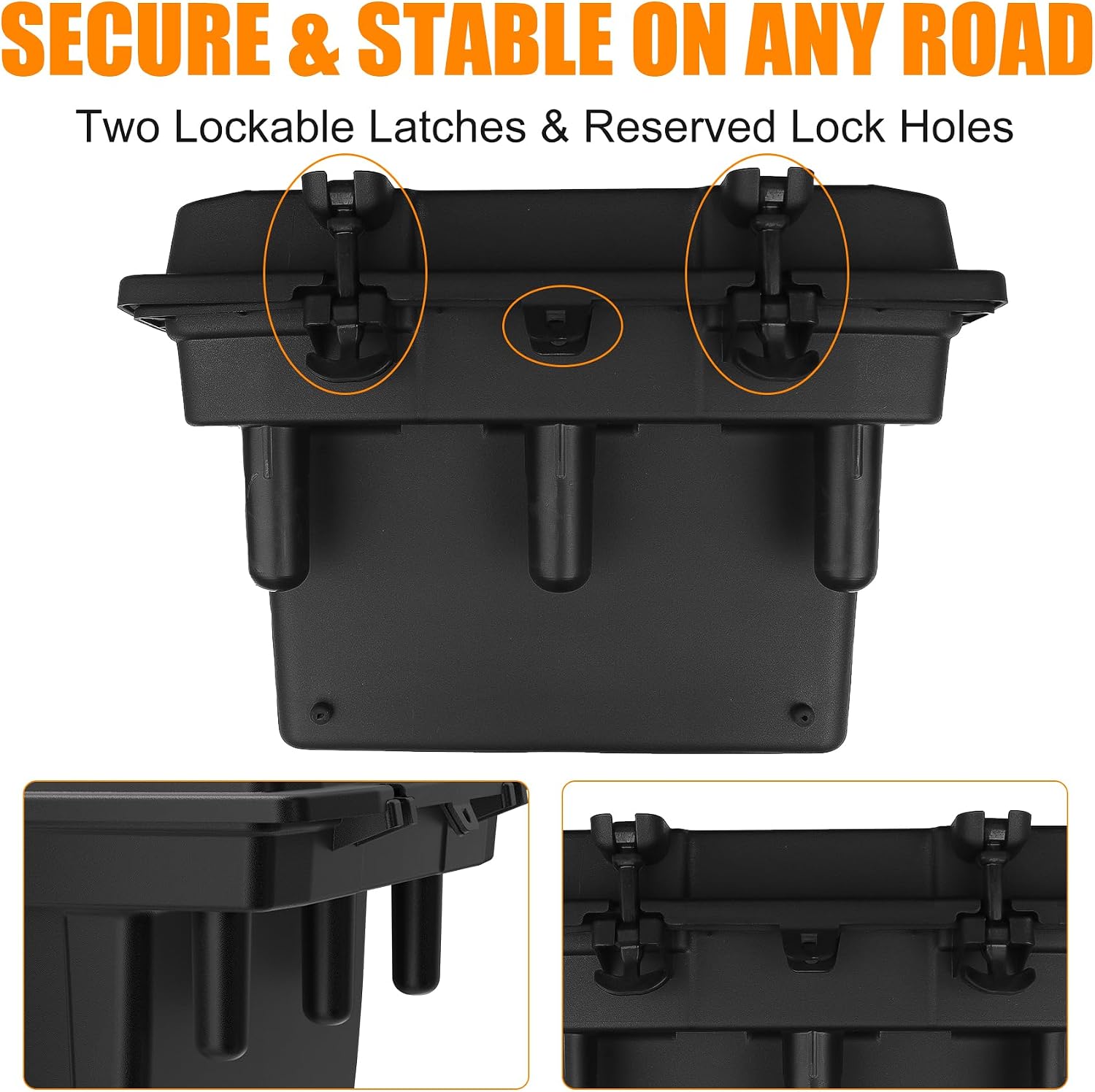 21L UTV Cargo Storage Box for Polaris Ranger 1000 900, Waterproof Removable Rear Bed Storage Bin w/ Top Tool Tray for Ranger XP 1000 900 570 500/ General 1000 /Crew 2016-2025 Accessories