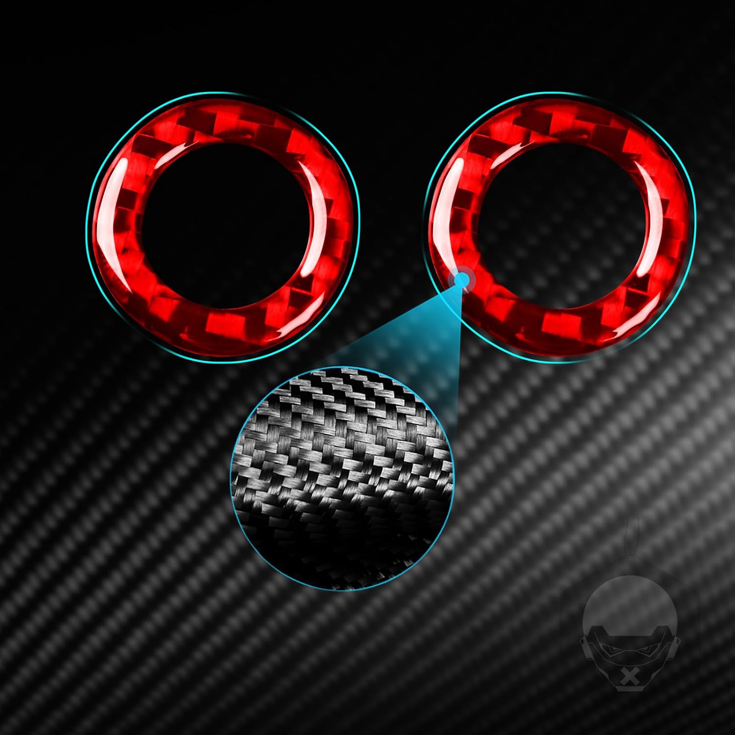 Carbon Fiber Car Rear Roof Reading Light Cover Trim Compatible with Tesla Model 3 2023 2024 2025 Accessories Red 2PCS