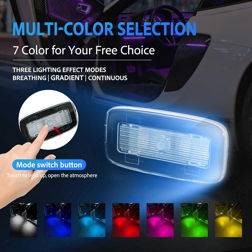 SANRILY 4Pcs Car Door welcome lights Fit For Porsche Panamera 2017-2023 Wireless Car Door Step Welcome Lights Shadow Lights (7 Color lights)
