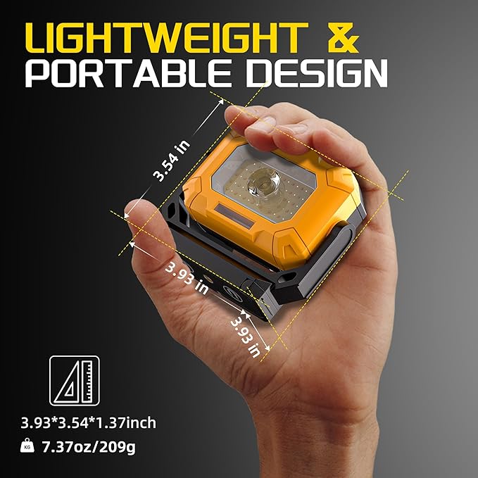 2 Pack Magnetic Work Light, 1500LM led work light, 4000mAh Rechargeable Work - Image 6