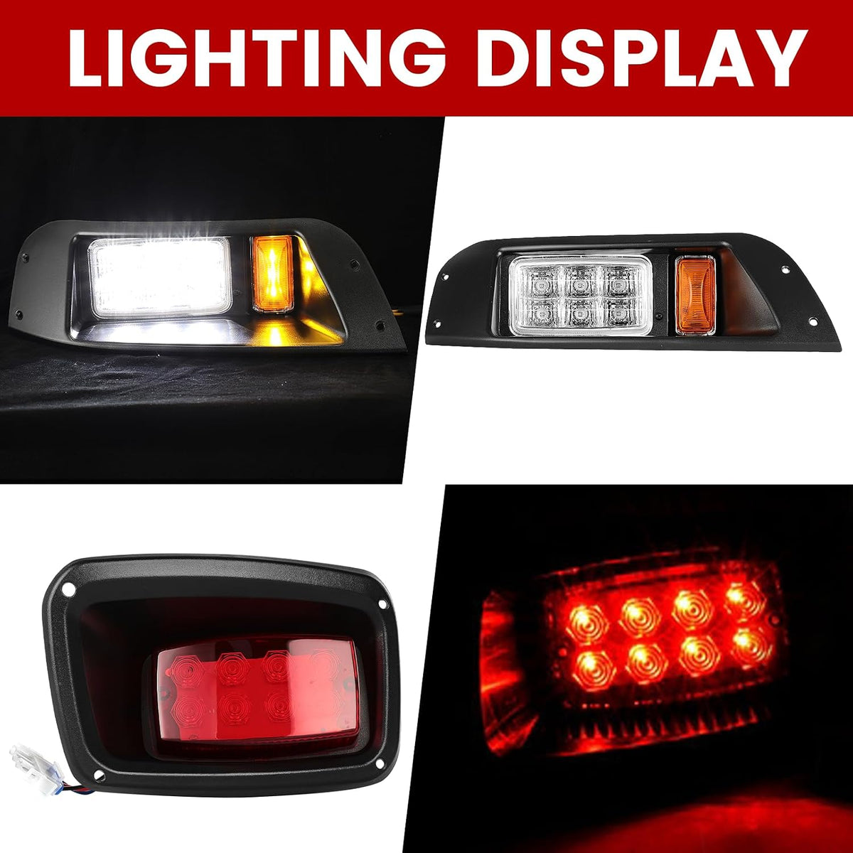 led upgrade golf cart light compatible with ezgo shown in use
