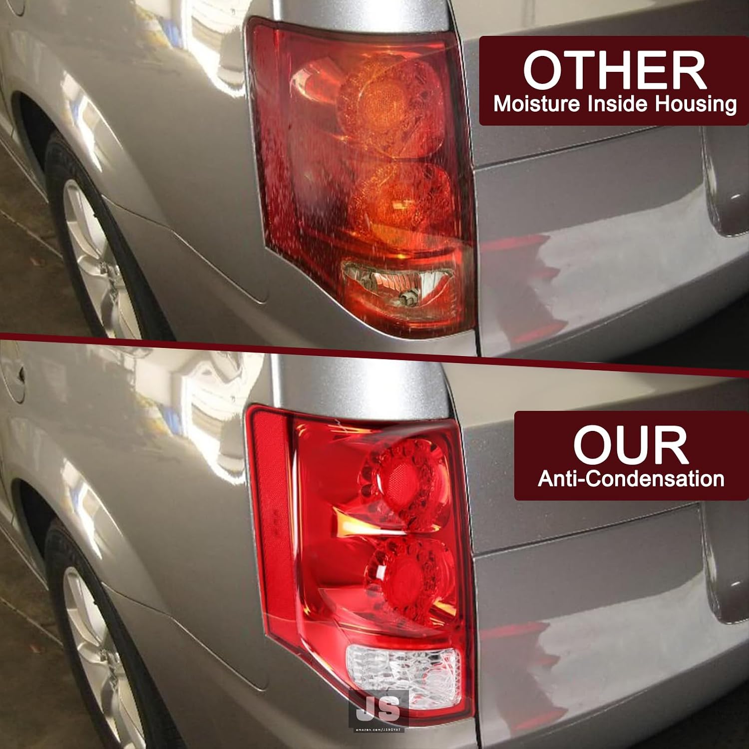 JSBOYAT Fits for 2011-2020 Dodge Grand Caravan Headlight and Tail lights Assembly Halogen Headlamp & Taillights 2Pair (LH+RH)