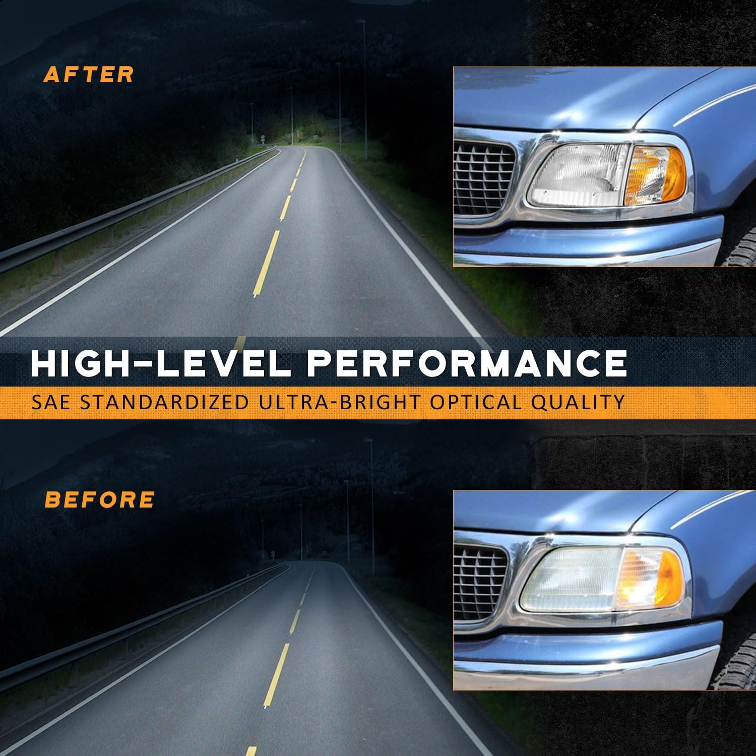 WEELMOTO Headlights Assembly for 1997-2003 F150 / 1997-2002 Ford Expedition / 1998-1999 F250, Headlamp+Corner Parking Turn Signal Marker Light Does NOT fit models produced before July 1996