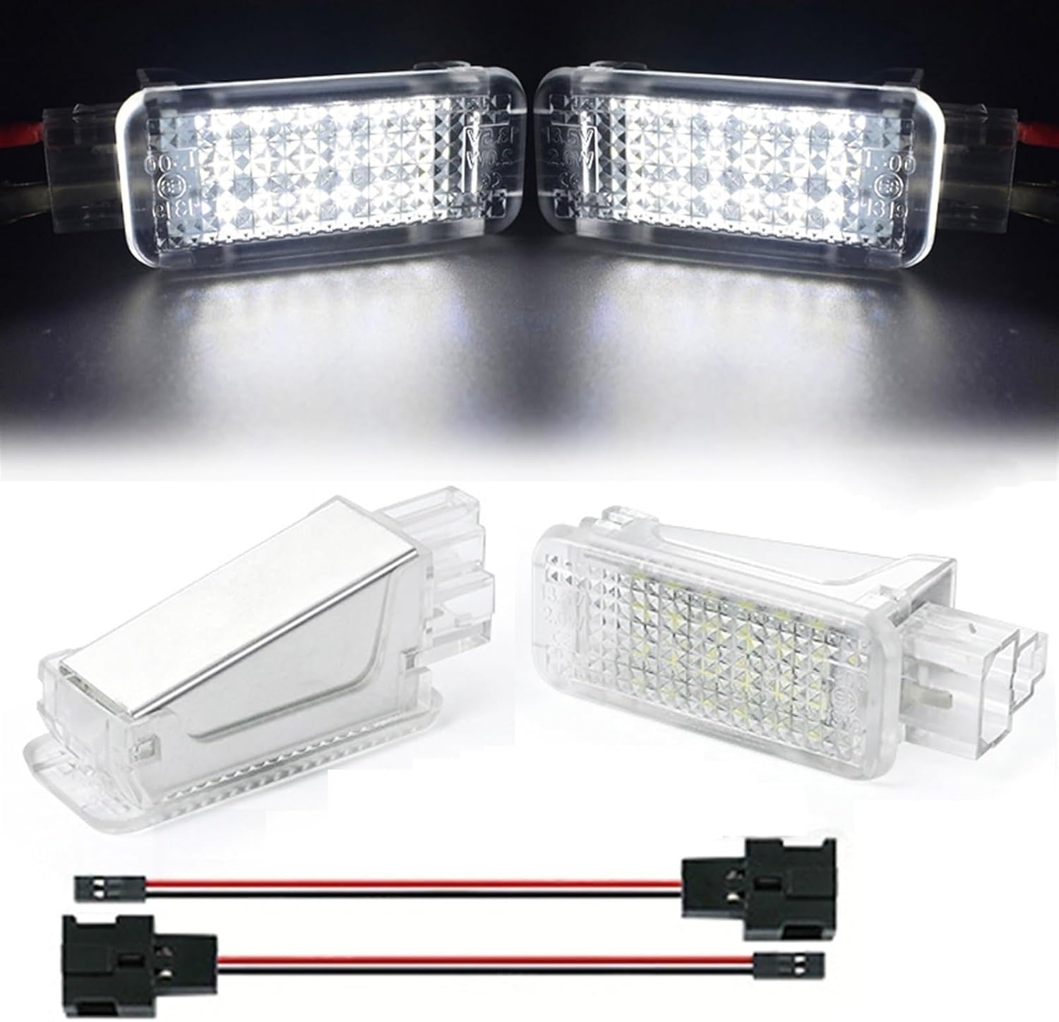 2Pcs Footwell Under Courtesy Light Luggage Glove Box Lamps, for, 911 997, for Carrera, for, for Boxster 987 Cayman 981 car Interior footwell Lights(Passion Red 1)