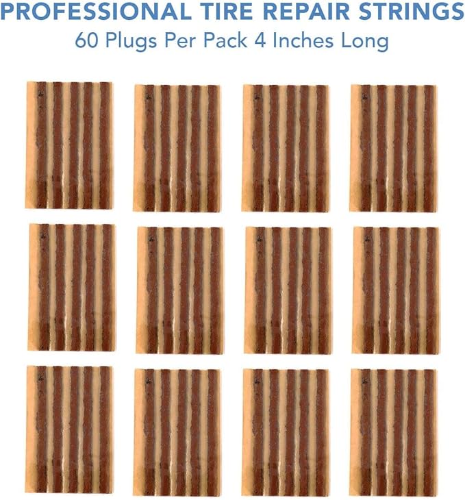 CKAuto 60pcs 4" Brown Tire Repair Strings, Automotive Tool Tire Repair Plugs - Image 3