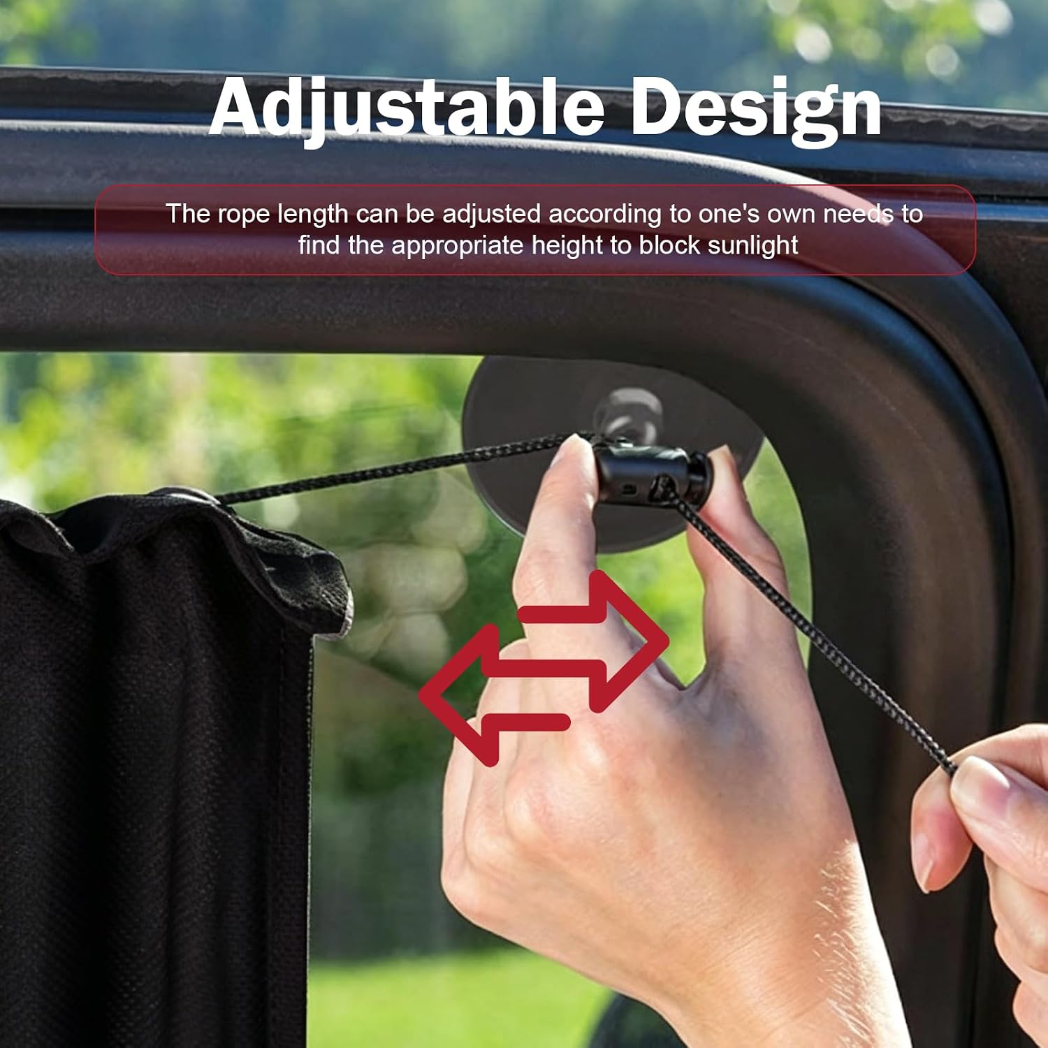 2 PCS Car Side Window Shades, Sun Blocking & Heat Insulation Curtain for Baby, Privacy Protection Blackout Sunshade with Suction Cup, Foldable Cover for Most Cars SUVs Trucks (Black)