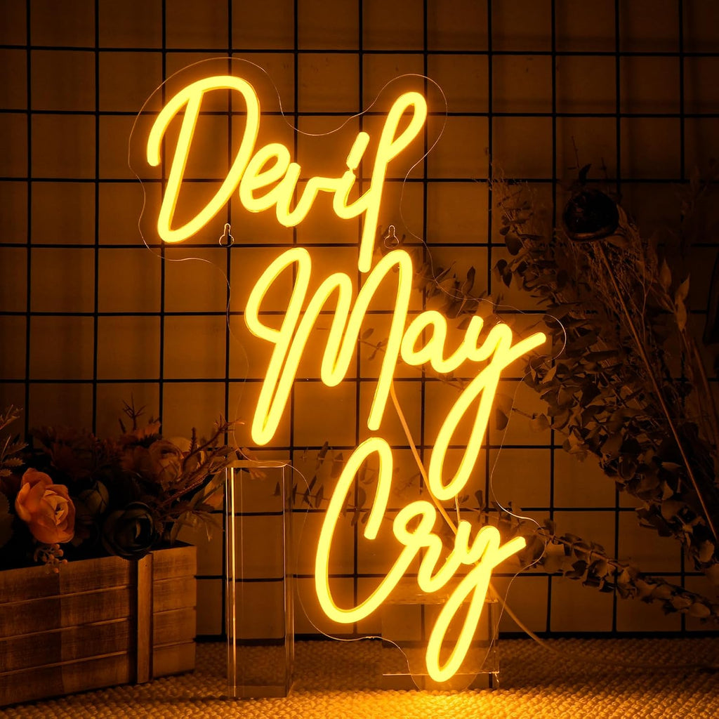 Devil May Cry Neon Sign Devil May Cry for Wall Decor neon Sign Lights USB Gaming Gamer LED Neon Lights for Game Room Home Bar Club Game Room Party Bedroom Man Cave Gifts