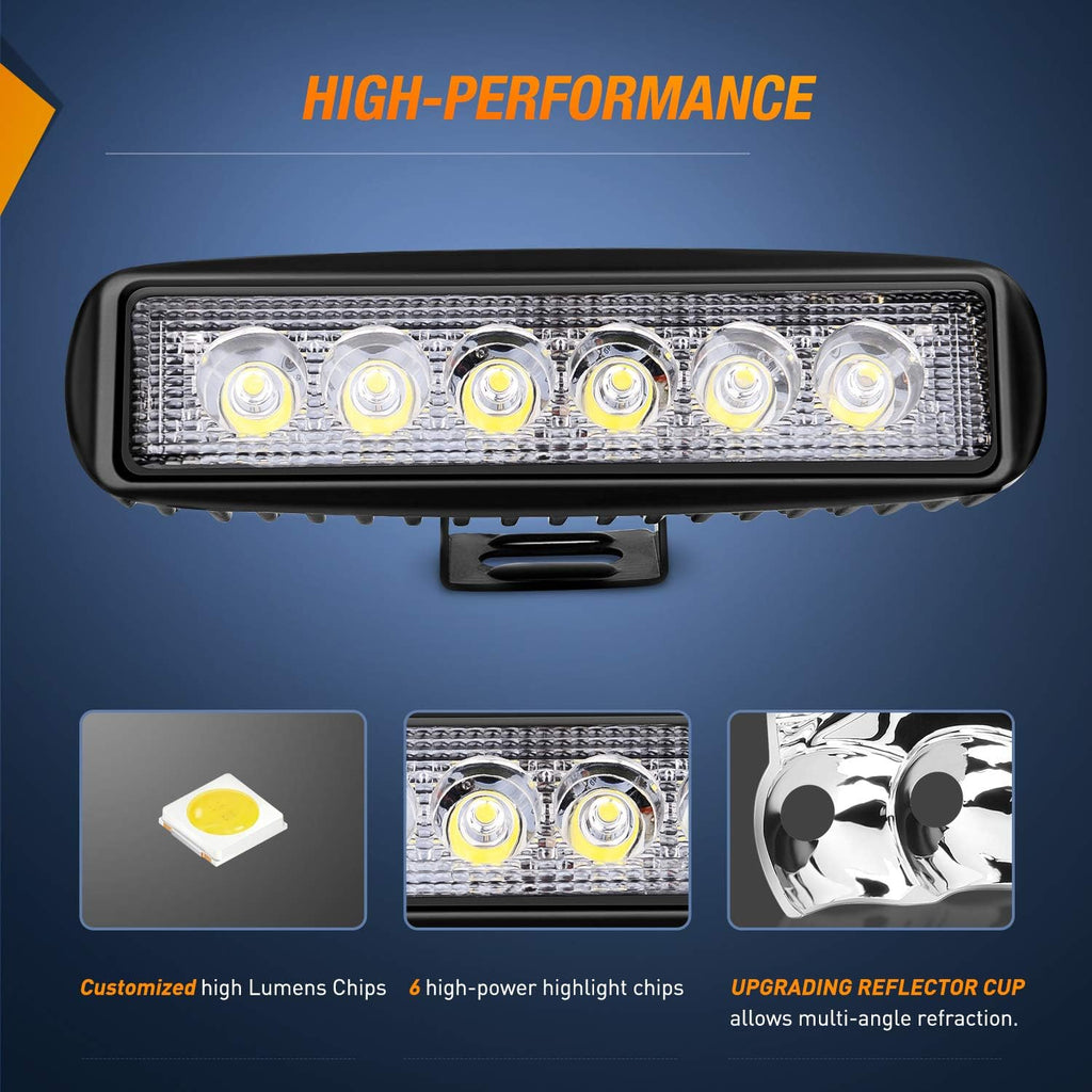 nilight - 15019s-d led light bar 4pcs 18w, close-up detail