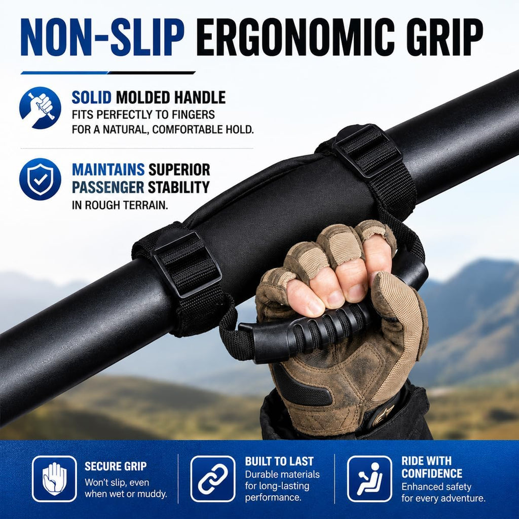 Heavy Duty Roll Bar Grab Handles for CFMOTO UForce 1000 2020–2026, 2 Pack Non-Slip Ergonomic Grip, Adjustable Safety Hand Grips Comfortable Secure Hold