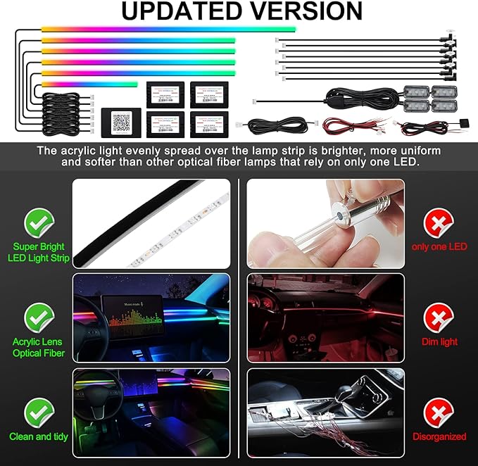 Dreamcolor Acrylic Interior Car LED Strip Light - Image 5