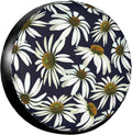 Universal Spare Tire Protector for Travel Trailer, Abstract Flower Floral Daisy, Weatherproof Oxford Fabric with Adjustable Strap for Secure Fit