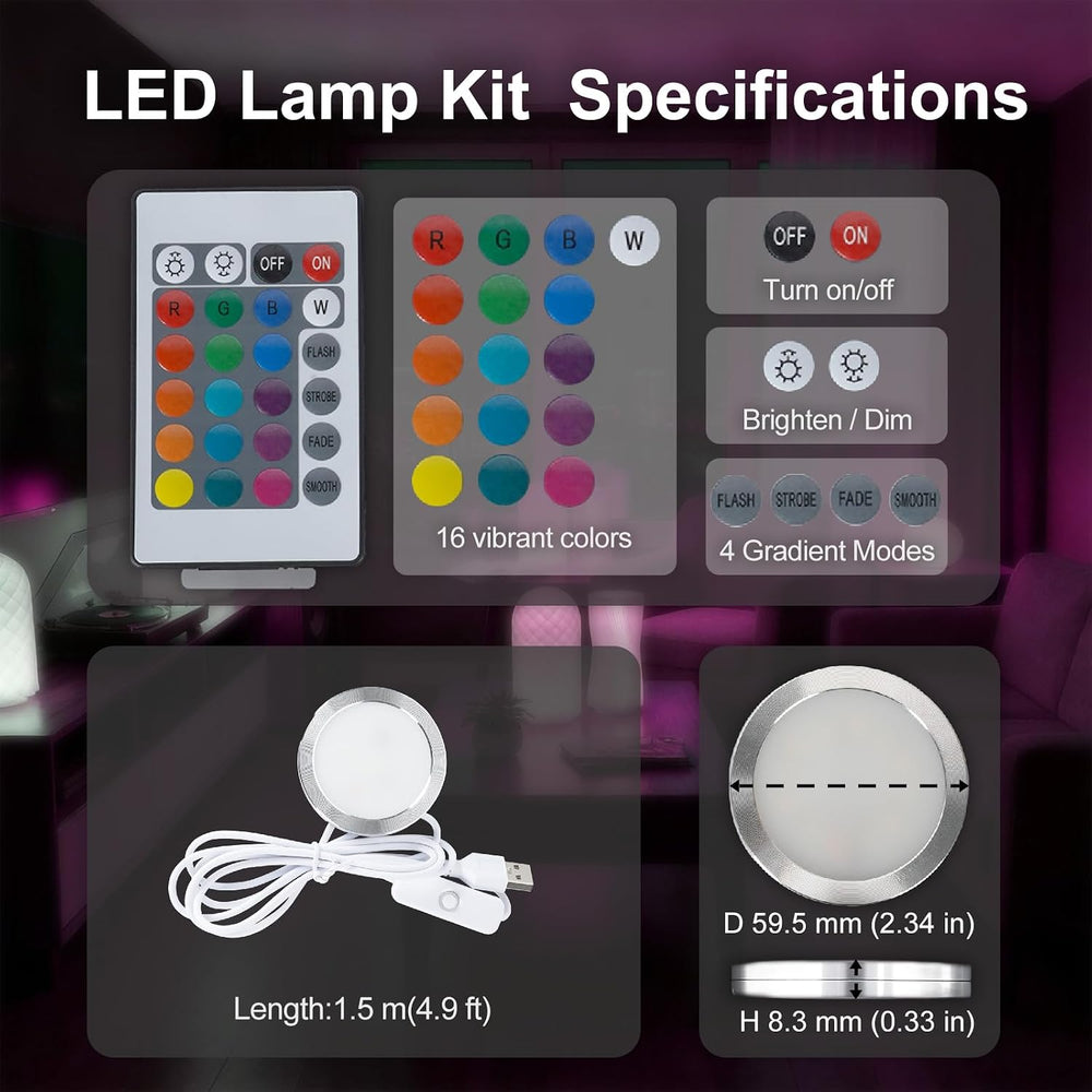 10PCS Remote Control RGB Light LED Lamp Kit 001,Power Failure Memory Function...