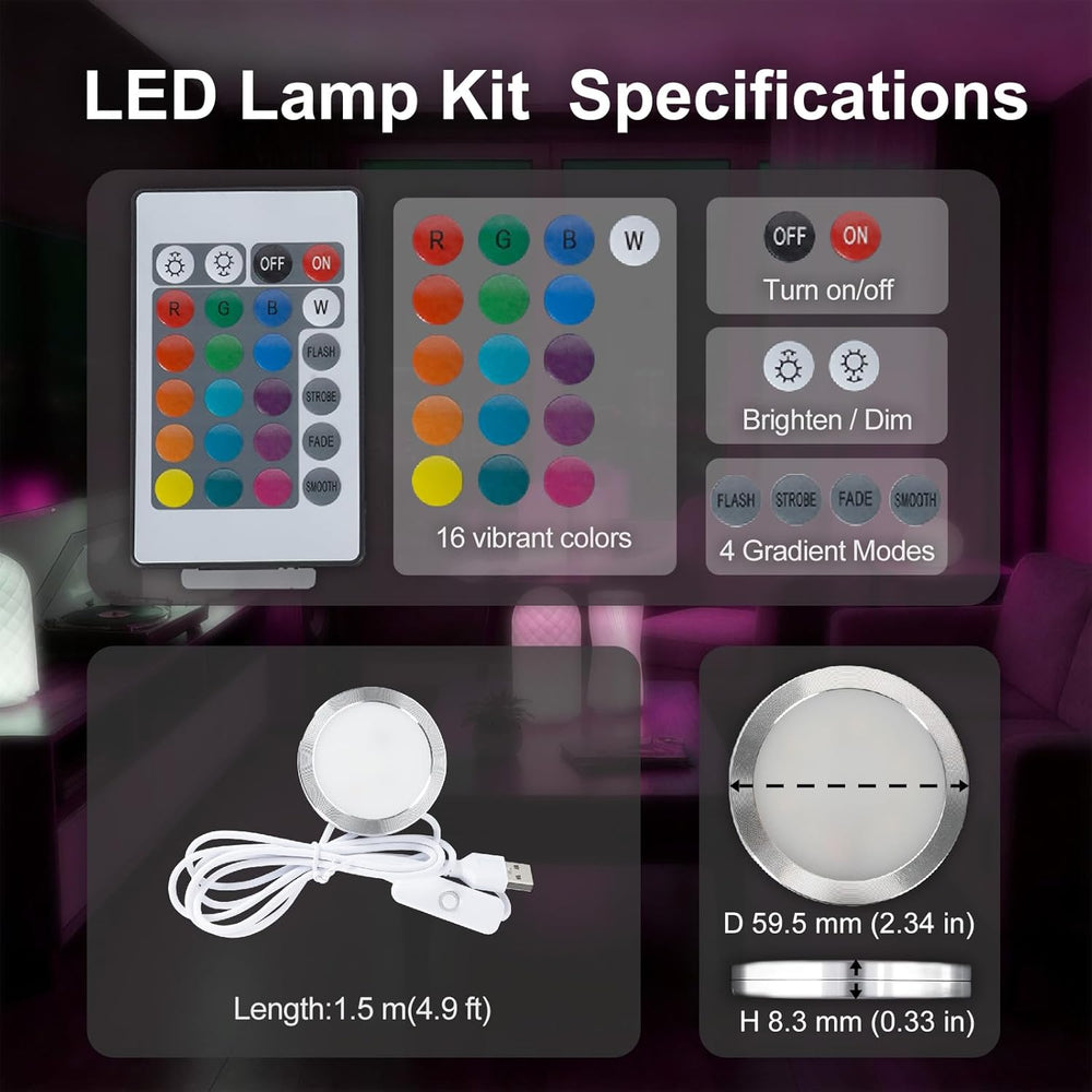20PCS Remote Control RGB Light LED Lamp Kit 001,Power Failure Memory Function...