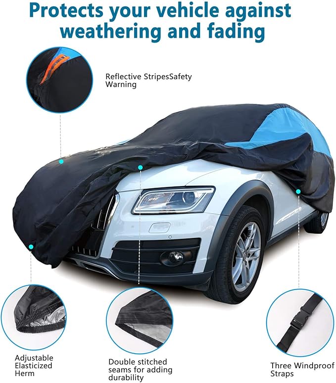 MORNYRAY Waterproof Car Cover All Weather Snowproof UV Protection Windproof - Image 2