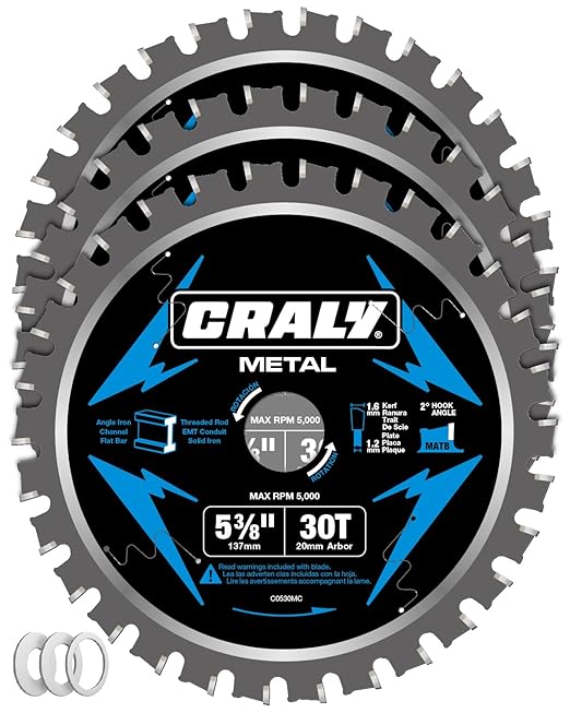 CRALY 5-3/8 Inch 30 Teeth Steel and Ferrous Metal Cutting Circular Saw Blade by CRALY