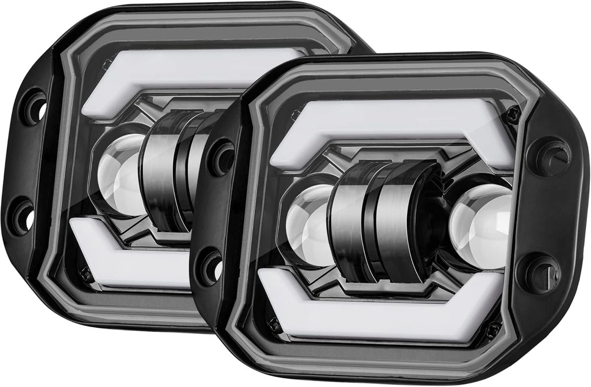 flush mount led pods with drl, 2pcs 5inch, main product view