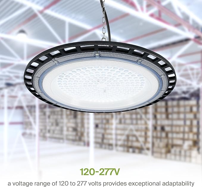 ASD LED High Bay UFO Light Fixture, Commercial Shop Lighting | Plug & Play Cable - Image 7