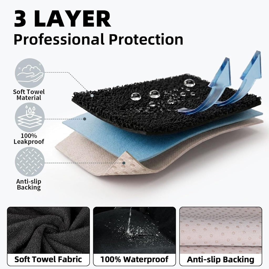 leader accessories waterproof towel car seat cover, front, close-up detail