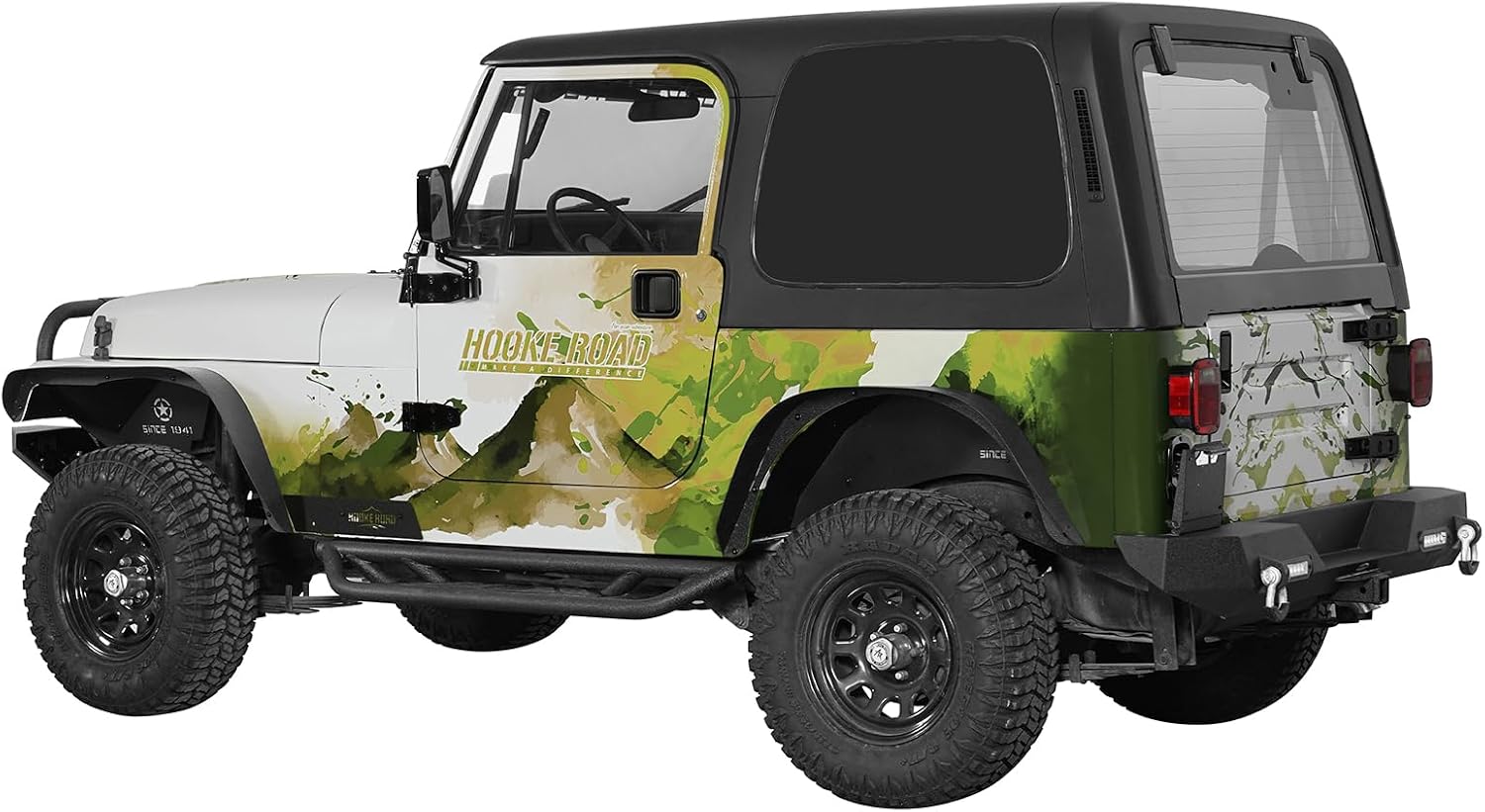 Hooke Road Wrangler YJ Front Inner Fender Liners for Jeep Wrangler YJ 1987-1995, Steel Black Front Wheel Well Liner Splash Mud Guards - 2PCS