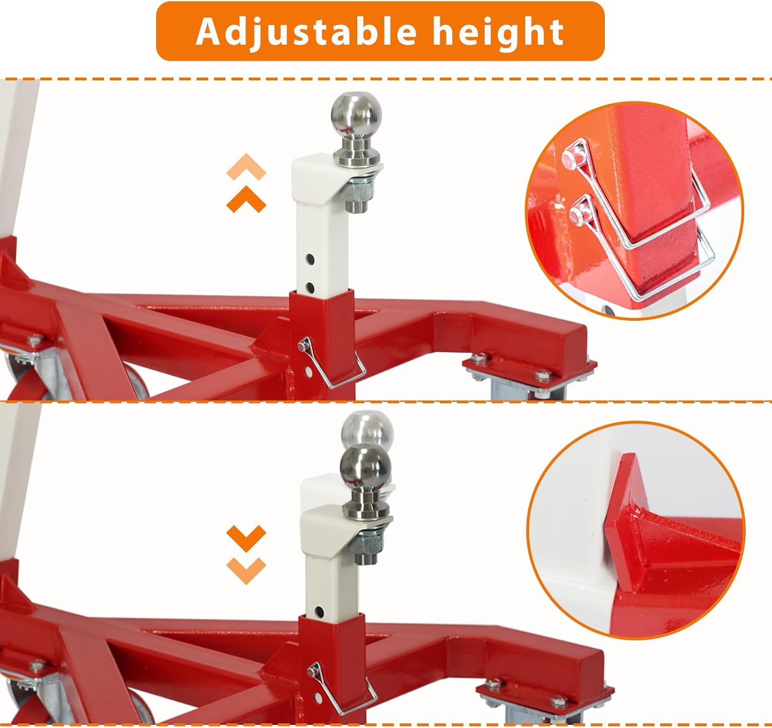 Yunphia Trailer Dolly, 3500 lbs Tongue Weight Heavy Duty Trailer Mover, Adjustable Height with 2’’ & 2-5/16’’ Ball, Manual Trailer Tug for RV Boat Camper Jet Ski.