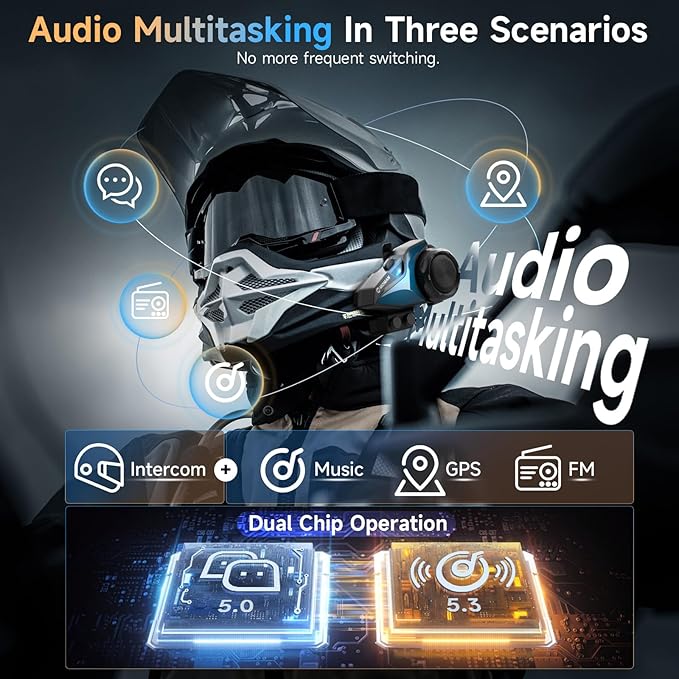 Motorcycle Intercom Headset, Moman H2E Eagle-Like Communication System - Image 2