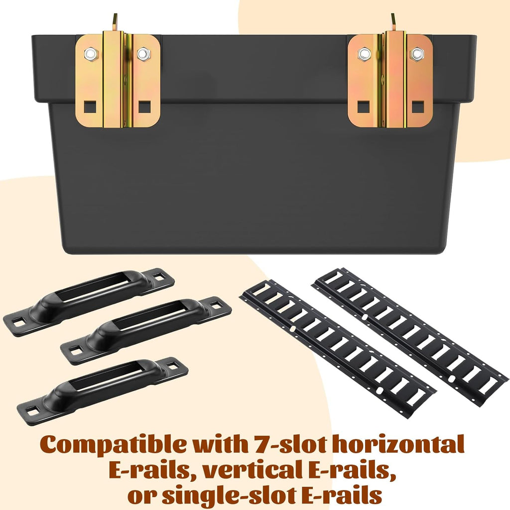 2 Pack E-Track Storage Bin for E-Track System, E Track Accessories Storage Box for Trucks, Easily Organizer Bin for Enclosed Trailer