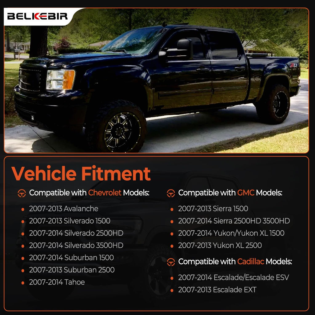 Black Exterior Door Handle Front Left Driver Side Compatible with 2007-2014 Chevy Silverado Suburban Avalanche Tahoe, GMC Sierra Yukon, Cadillac Escalade Replaces 15915149, 20828258, 22738721