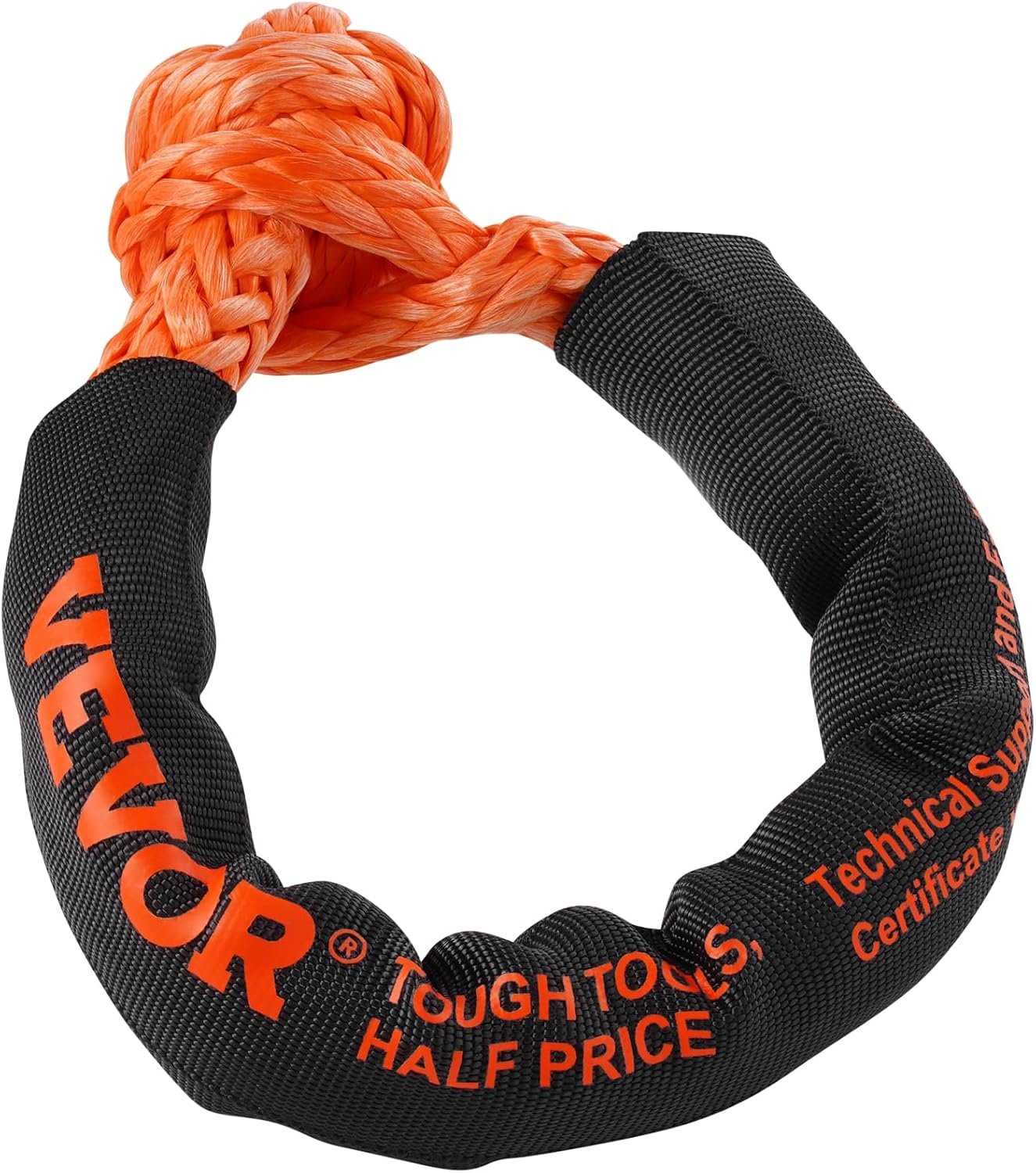 VEVOR 2-Pack Synthetic Soft Shackle, 1/2" x 22" - 44,092 lbs (20 Ton) Breaking Strength, Heavy Duty Recovery Tow Shackles with Extra Sleeves & Storage Bag for UTV,ATV,Trucks,Off-Road Vehicles,Orange