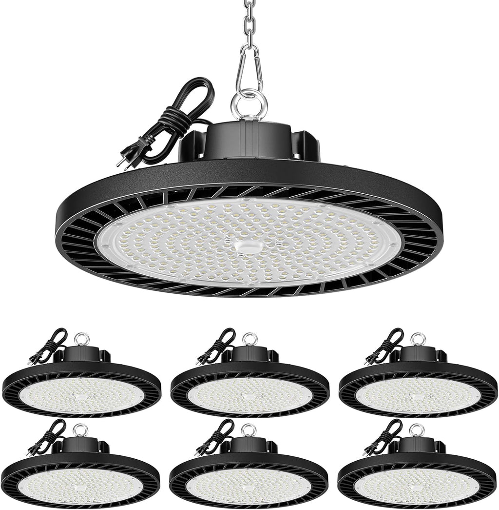 UFO LED High Bay Lights 5000K 150W 6 Pack, Led Shop Lights Commercial Bay