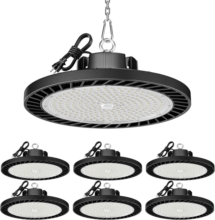 UFO LED High Bay Lights 5000K 150W 6 Pack, Led Shop Lights Commercial Bay