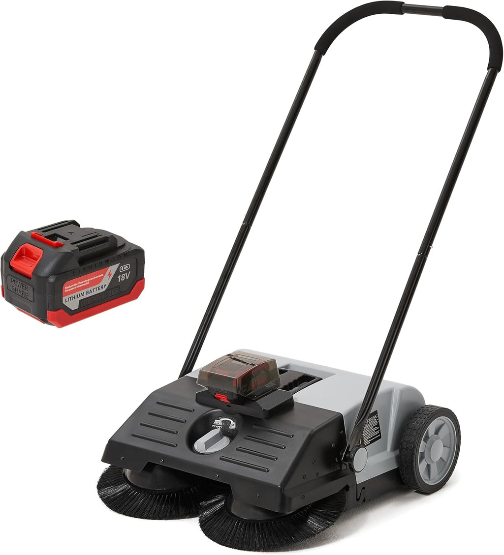 Battery Powered Artificial Grass & Hard Surface Sweeper, 6.5-Gal Bin,