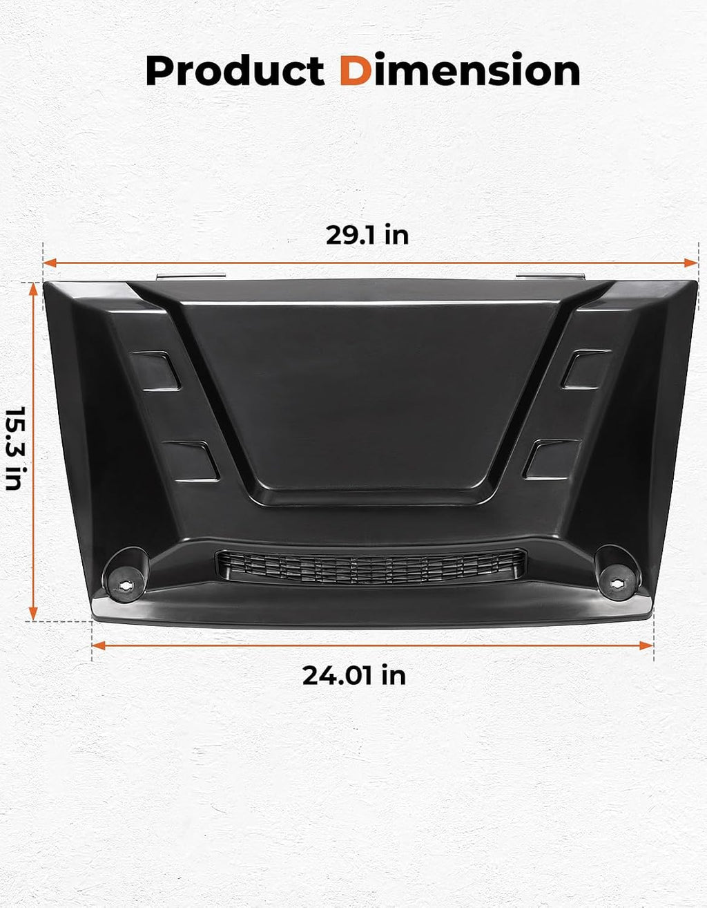 KEMIMOTO Hood Scoop Kit Compatible With Kawasaki Mule Pro FXT/DXT/DX/FX 2015-2024, Vented Hood Cover with Mesh Grill for Enhanced Airflow & Engine Cooling